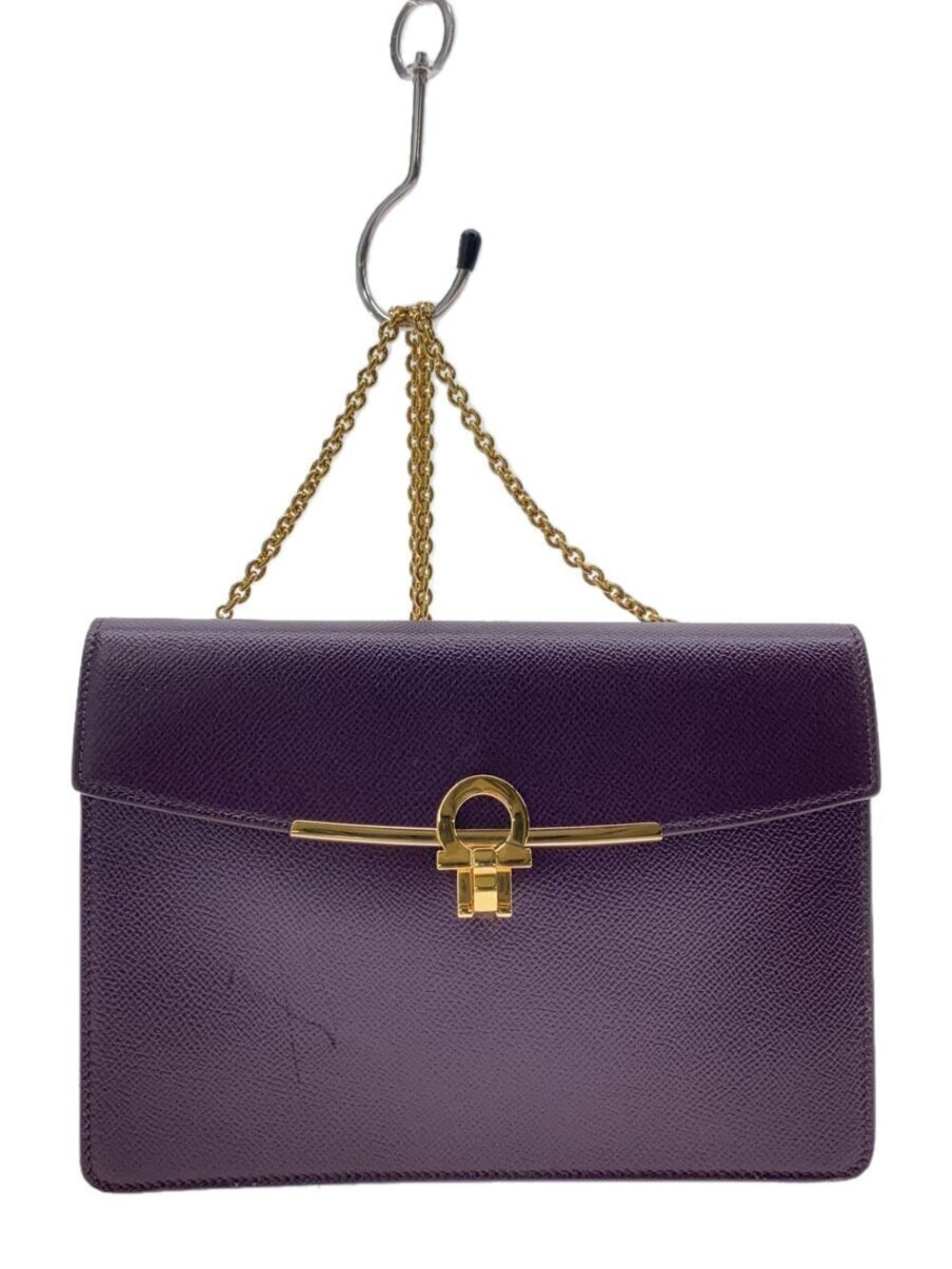 Salvatore Ferragamo Shoulder Bag Faux Leather Purple